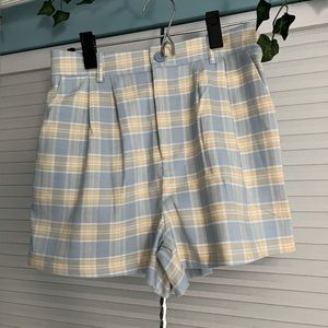 Plaid Blue and Yellow Shorts
